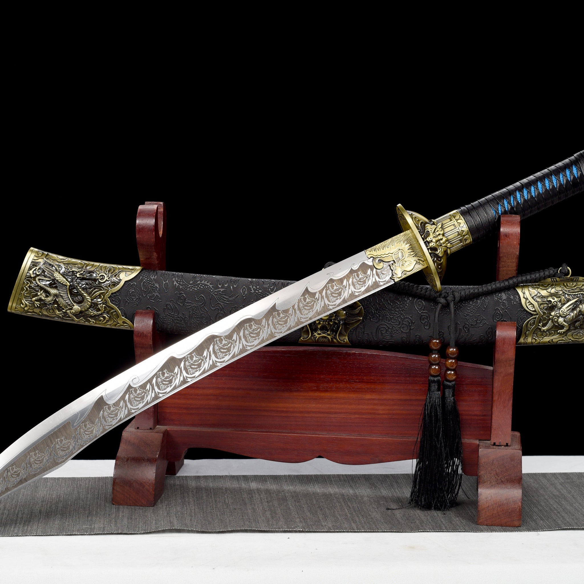 C24 DRAGON TIGER Battle Sword Chinese Dao High Manganese Steel Battle Ready