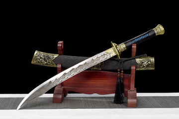 C24 DRAGON TIGER Battle Sword Chinese Dao High Manganese Steel Battle Ready