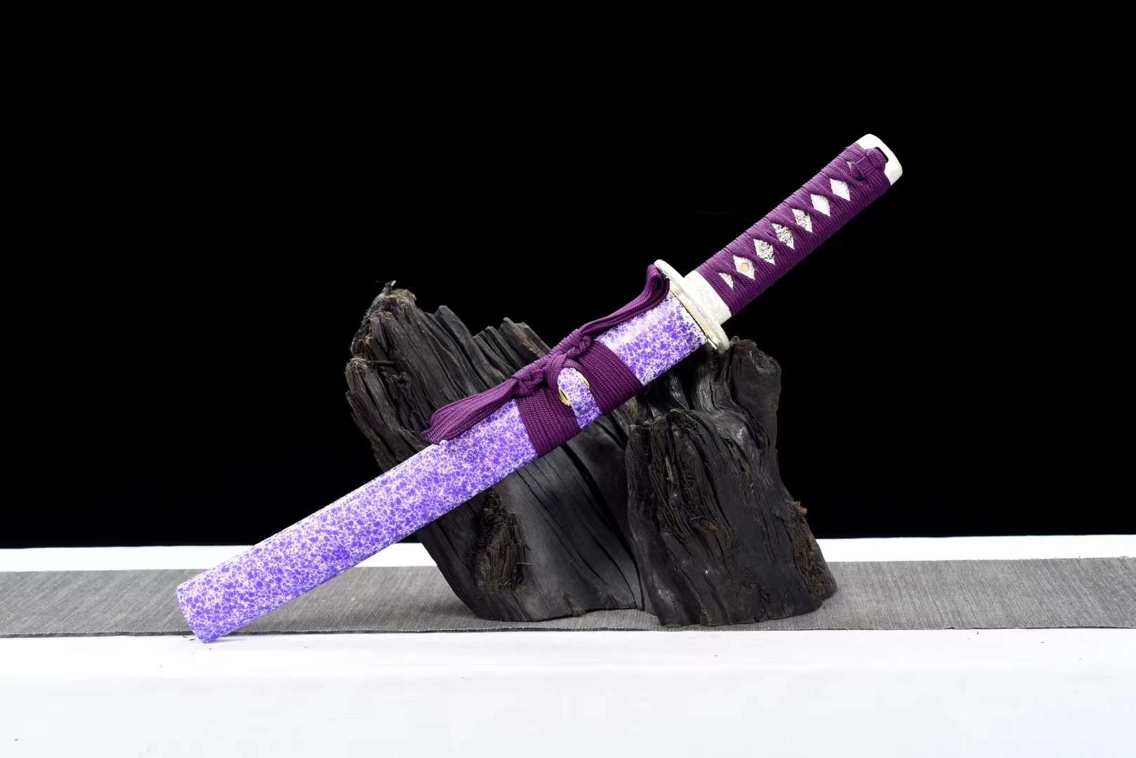 W14 AMETHYST WAVE Handmade Maganese Steel Wakizashi Battle Ready