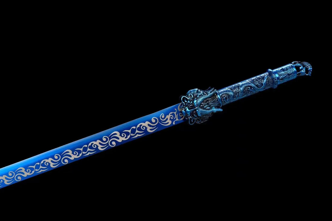 C04 BLUE DRAGON RED DRAGON BLACK DRAGON Chinese Dao Sword High Manganese Steel Electroplating Process Sword Upgraded Version