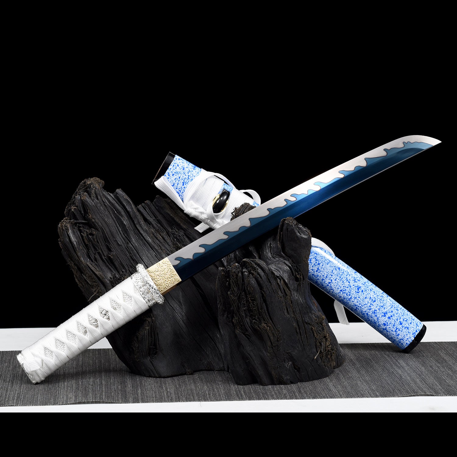 W13 SAPPHIRE GLEAM Handmade Manganese Steel Wakizashi Battle Ready