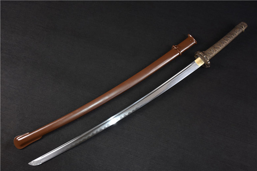 K40 BRONZE COMMANDER Handmade Damascus Steel Katana Battle Ready