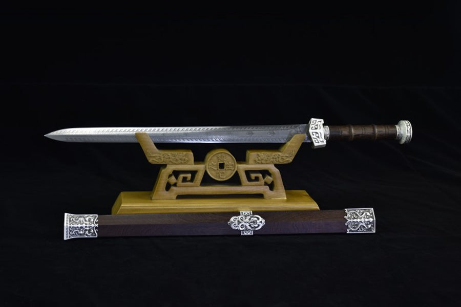 C17 SKULL WARRIOR Chinese Han Dynasty Jian Sword Hadfield Steel Double-edged Sword