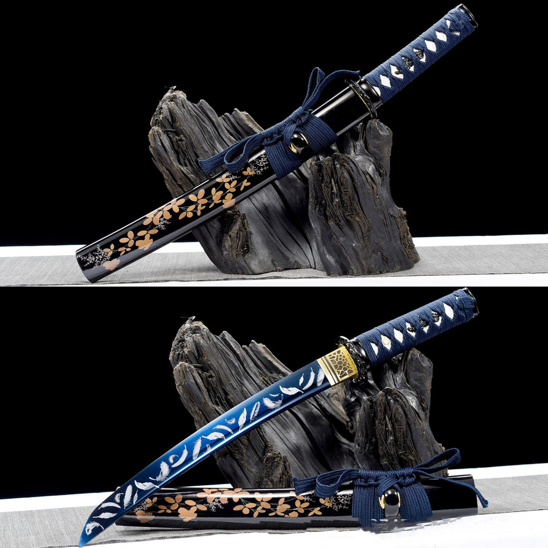 W12  FEATHERED TWILIGHT High Manganese Steel Wakizashi Battle Ready