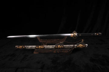 C24 SILVER GLIDING Handmade Dmascus Steel Chinese Sword Battle Ready