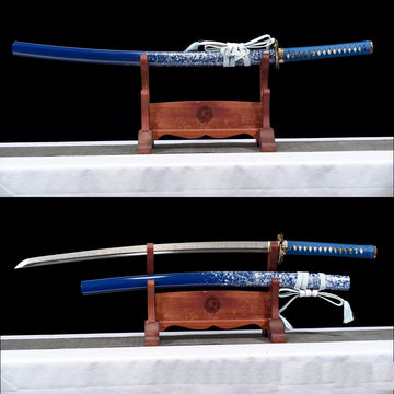 K20 BLUE STARDUST Handmade T10 Steel Katana Battle Ready